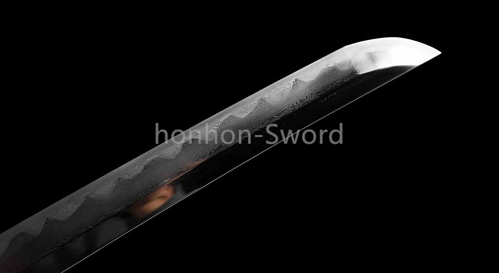 Épée de samouraï japonaise en acier plié noir, katana, lame tranchante faite à la main, noire 
