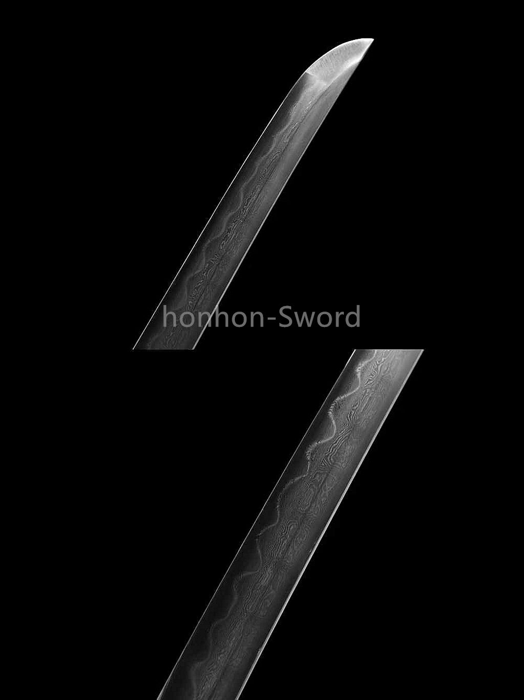 Épée de samouraï japonaise en acier plié noir, katana, lame tranchante faite à la main, noire 