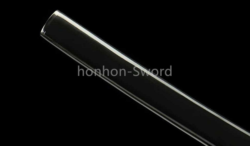 Japanisches Samurai-Schwert Katana aus schwarzem gefaltetem Stahl, Full Tang, handgefertigt, scharfe Klinge, schwarz 