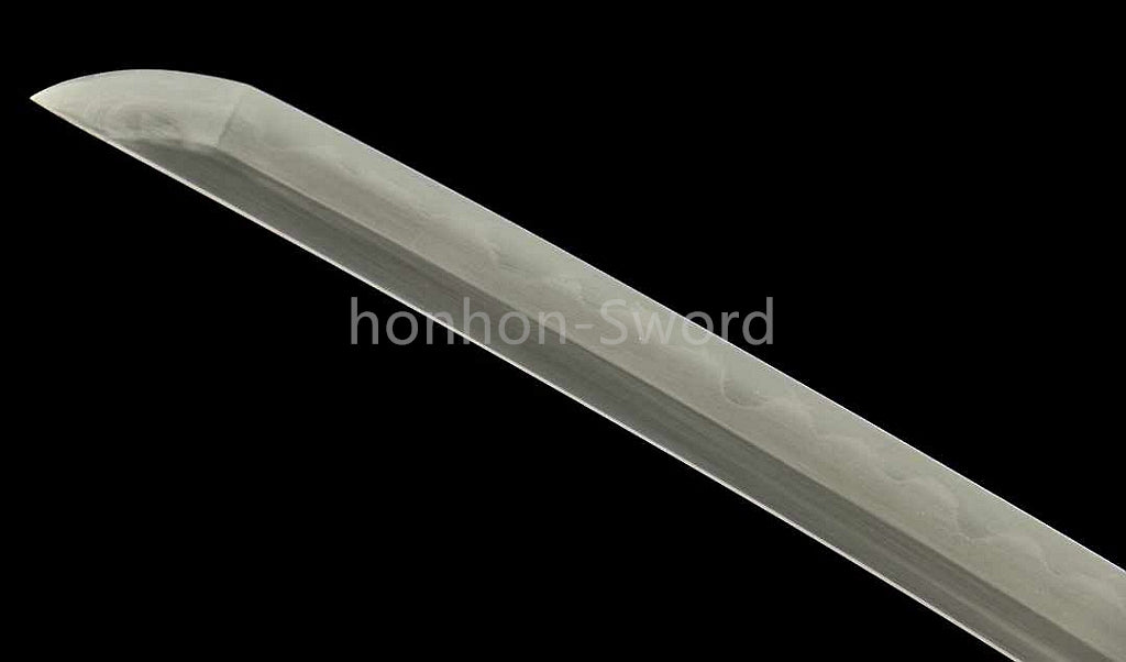 Japanisches Samurai-Schwert Katana aus schwarzem gefaltetem Stahl, Full Tang, handgefertigt, scharfe Klinge, schwarz 