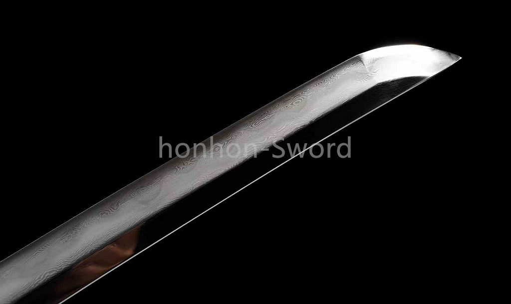 Épée de samouraï japonaise en acier plié noir, katana, lame tranchante faite à la main, noire 