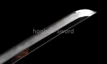 Épée de samouraï japonaise en acier plié noir, katana, lame tranchante faite à la main, noire 