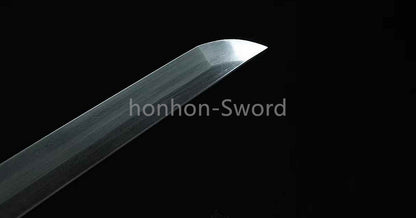 Japanisches Samurai-Schwert Katana aus schwarzem gefaltetem Stahl, Full Tang, handgefertigt, scharfe Klinge, schwarz 