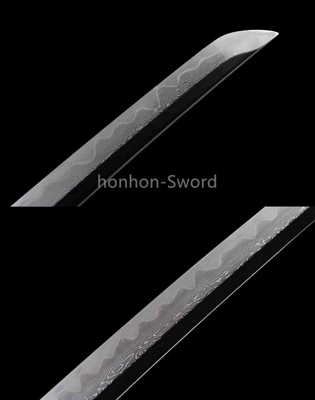 Épée de samouraï japonaise en acier plié noir, katana, lame tranchante faite à la main, noire 