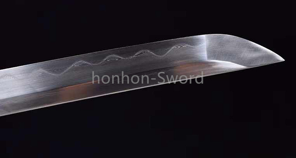 Japanisches Samurai-Schwert Katana aus schwarzem gefaltetem Stahl, Full Tang, handgefertigt, scharfe Klinge, schwarz 