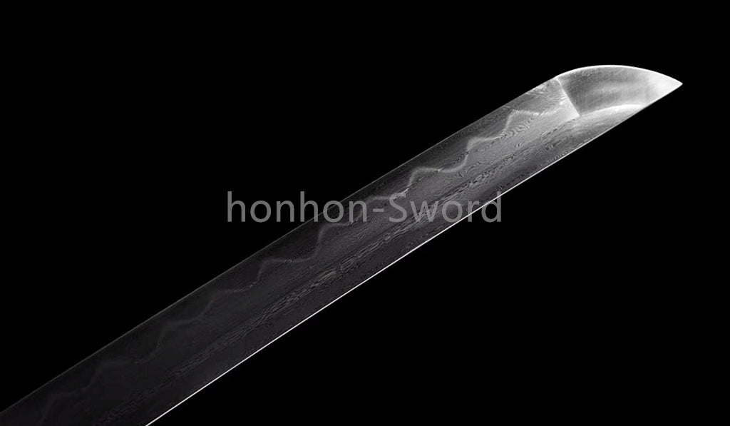 Épée de samouraï japonaise en acier plié noir, katana, lame tranchante faite à la main, noire 