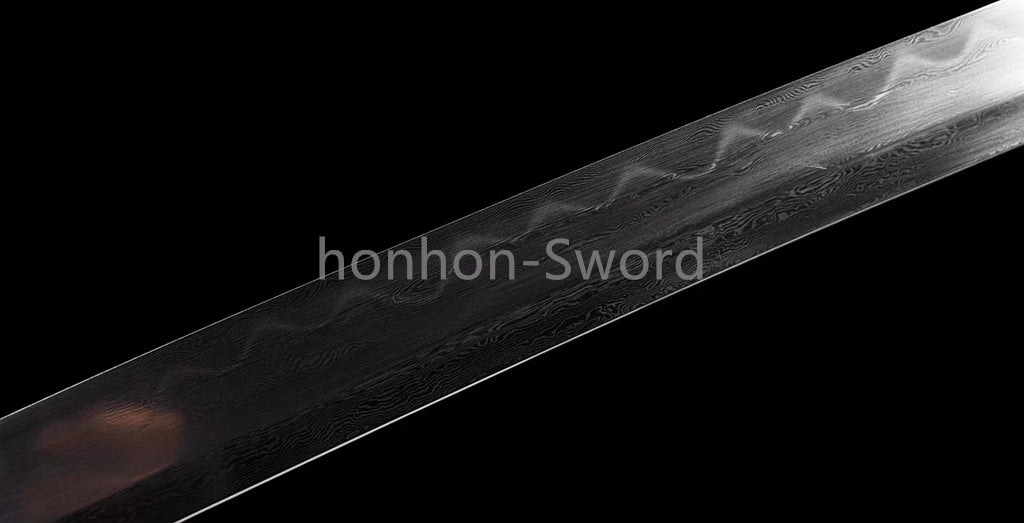 Épée de samouraï japonaise en acier plié noir, katana, lame tranchante faite à la main, noire 