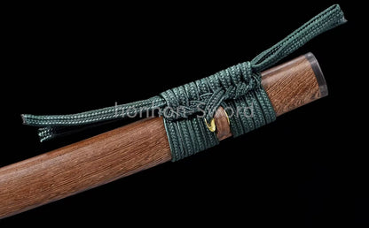 Japanisches Samurai-Schwert Katana aus schwarzem gefaltetem Stahl, Full Tang, handgefertigt, scharfe Klinge, schwarz 