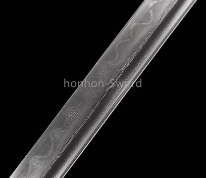 Épée de samouraï japonaise en acier plié noir, katana, lame tranchante faite à la main, noire 