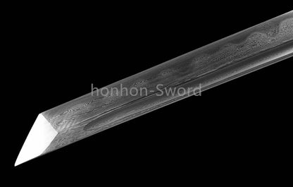 Épée de samouraï japonaise en acier plié noir, katana, lame tranchante faite à la main, noire 