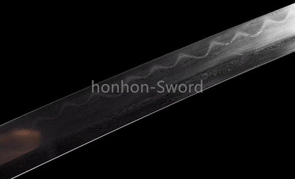 Épée de samouraï japonaise en acier plié noir, katana, lame tranchante faite à la main, noire 