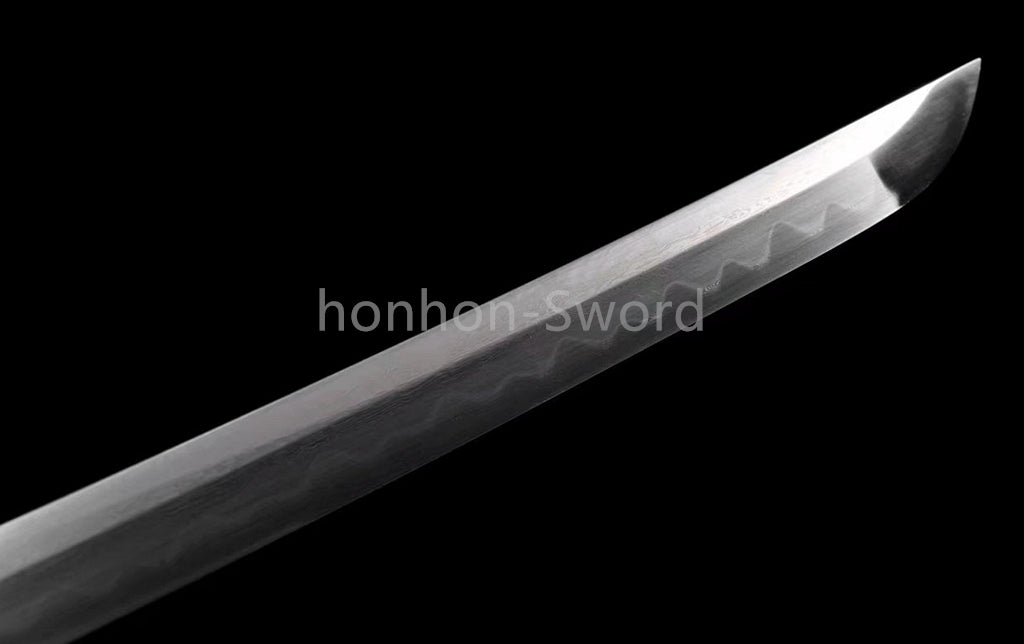 Damascus Folded Steel Clay Tempered Japanese Katana Samurai Sword Full Tang Real