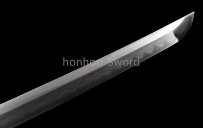 Damascus Folded Steel Clay Tempered Japanese Katana Samurai Sword Full Tang Real