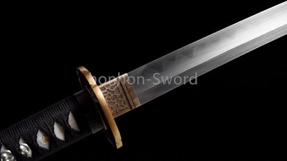Damascus Folded Steel Clay Tempered Japanese Katana Samurai Sword Full Tang Real