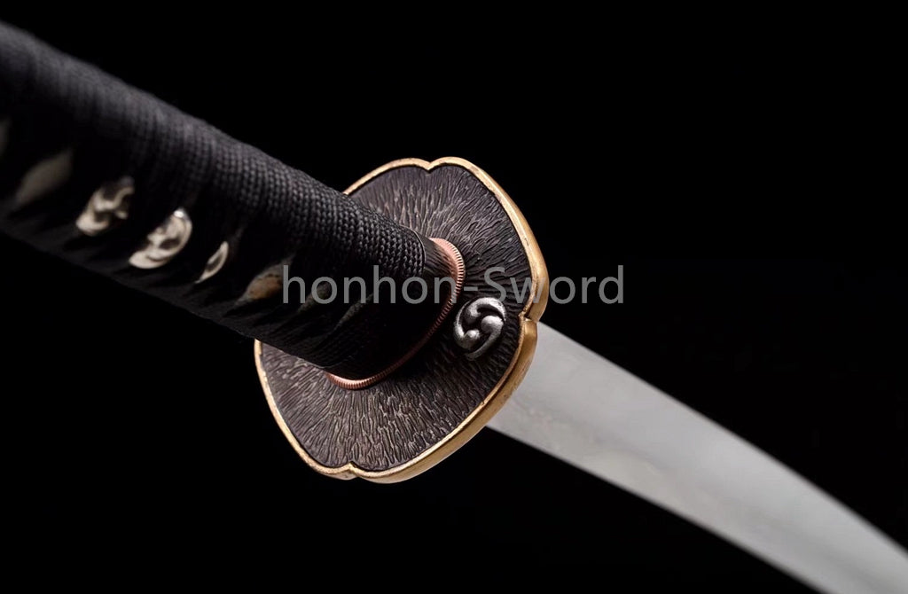Damascus Folded Steel Clay Tempered Japanese Katana Samurai Sword Full Tang Real
