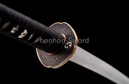 Damascus Folded Steel Clay Tempered Japanese Katana Samurai Sword Full Tang Real