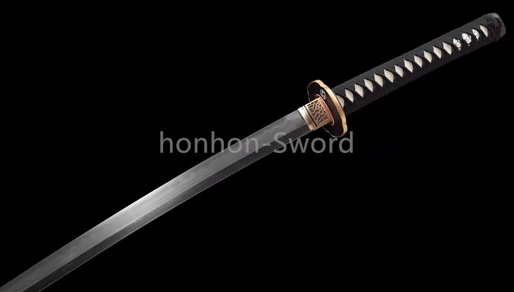 Damascus Folded Steel Clay Tempered Japanese Katana Samurai Sword Full Tang Real