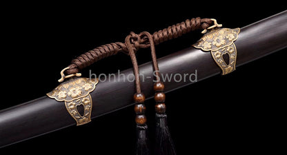 Damascus Folded Steel Clay Tempered Japanese Tachi Samurai Sword Full Tang Real