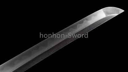 Damascus Folded Steel Clay Tempered Japanese Tachi Samurai Sword Full Tang Real