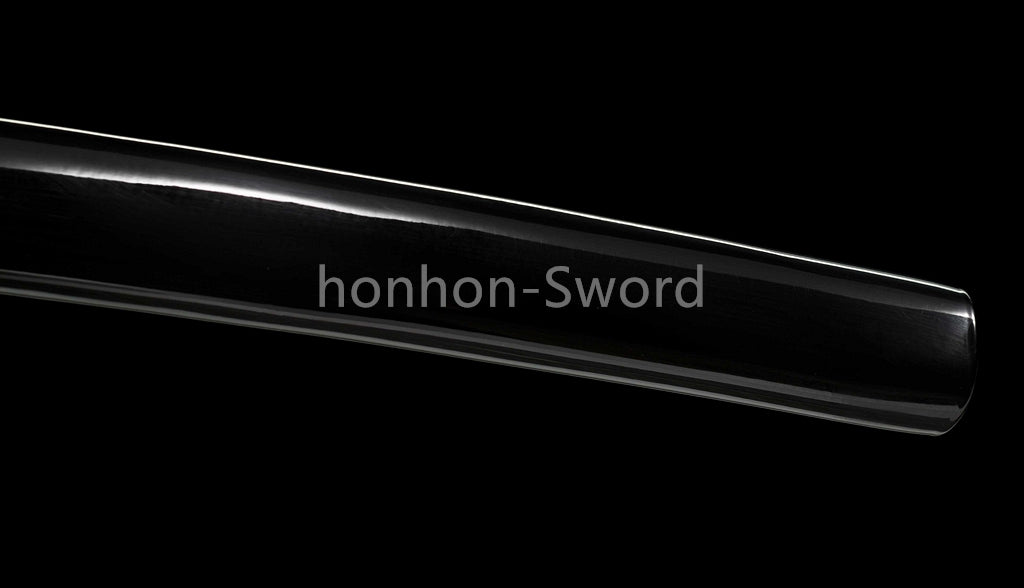 Épée de samouraï japonaise en acier plié noir, katana, lame tranchante faite à la main, noire 