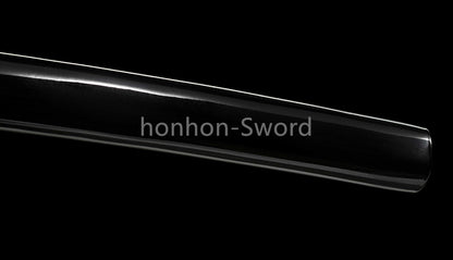 Épée de samouraï japonaise en acier plié noir, katana, lame tranchante faite à la main, noire 