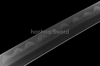Épée de samouraï japonaise en acier plié noir, katana, lame tranchante faite à la main, noire 