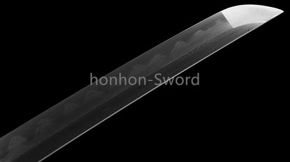 Épée de samouraï japonaise en acier plié noir, katana, lame tranchante faite à la main, noire 