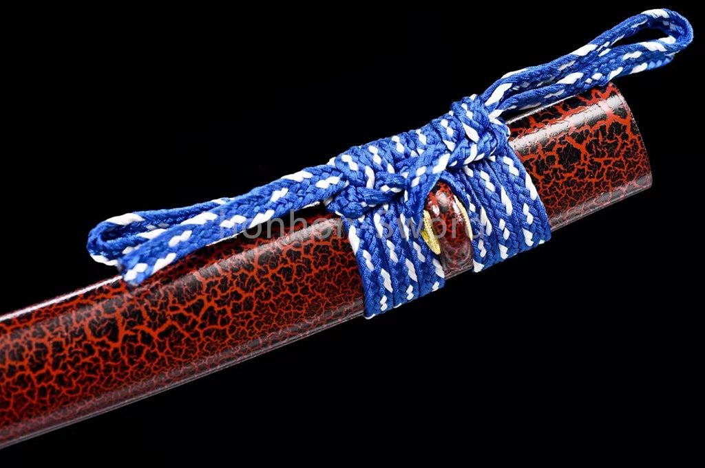 Japanese Tanto Damascus Folded Steel Clay Tempered Samurai Sword Full Tang Real