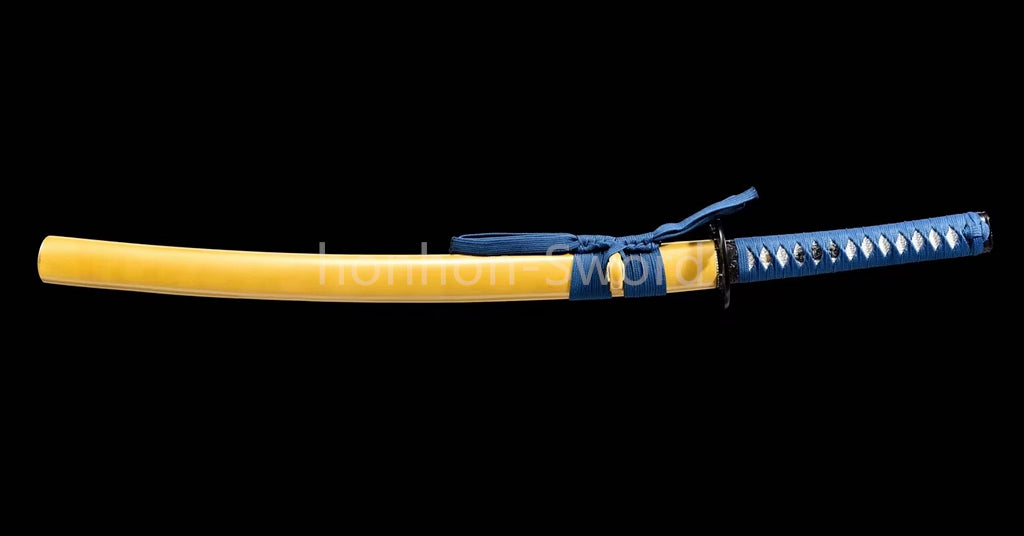 Épée de samouraï japonaise en acier plié noir, katana, lame tranchante faite à la main, noire 