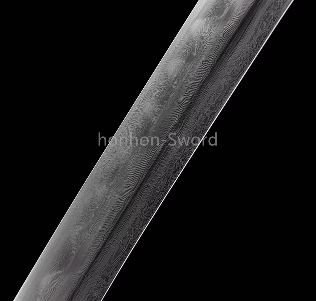 Épée de samouraï japonaise en acier plié noir, katana, lame tranchante faite à la main, noire 