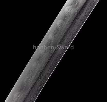 Épée de samouraï japonaise en acier plié noir, katana, lame tranchante faite à la main, noire 