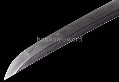 Épée de samouraï japonaise en acier plié noir, katana, lame tranchante faite à la main, noire 