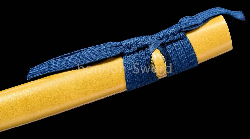 Épée de samouraï japonaise en acier plié noir, katana, lame tranchante faite à la main, noire 