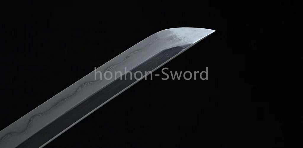 Épée de samouraï japonaise en acier plié noir, katana, lame tranchante faite à la main, noire 