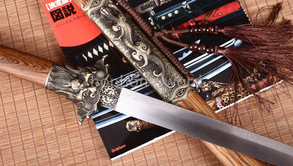 Forge à la main Damas Katana en acier plié épée de samouraï japonais tranchante tout noir 