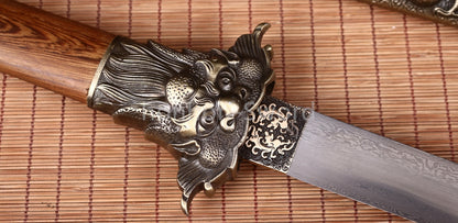 Forge à la main Damas Katana en acier plié épée de samouraï japonais tranchante tout noir 