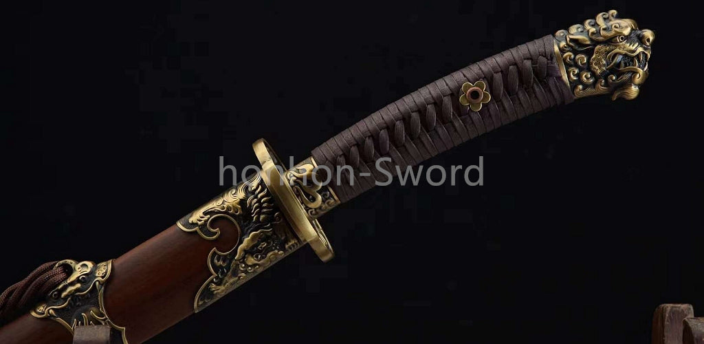 Épée de samouraï japonaise en acier plié noir, katana, lame tranchante faite à la main, noire 