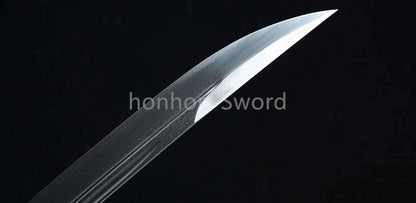 Épée de samouraï japonaise en acier plié noir, katana, lame tranchante faite à la main, noire 