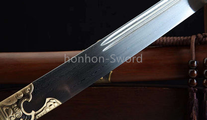 Épée de samouraï japonaise en acier plié noir, katana, lame tranchante faite à la main, noire 