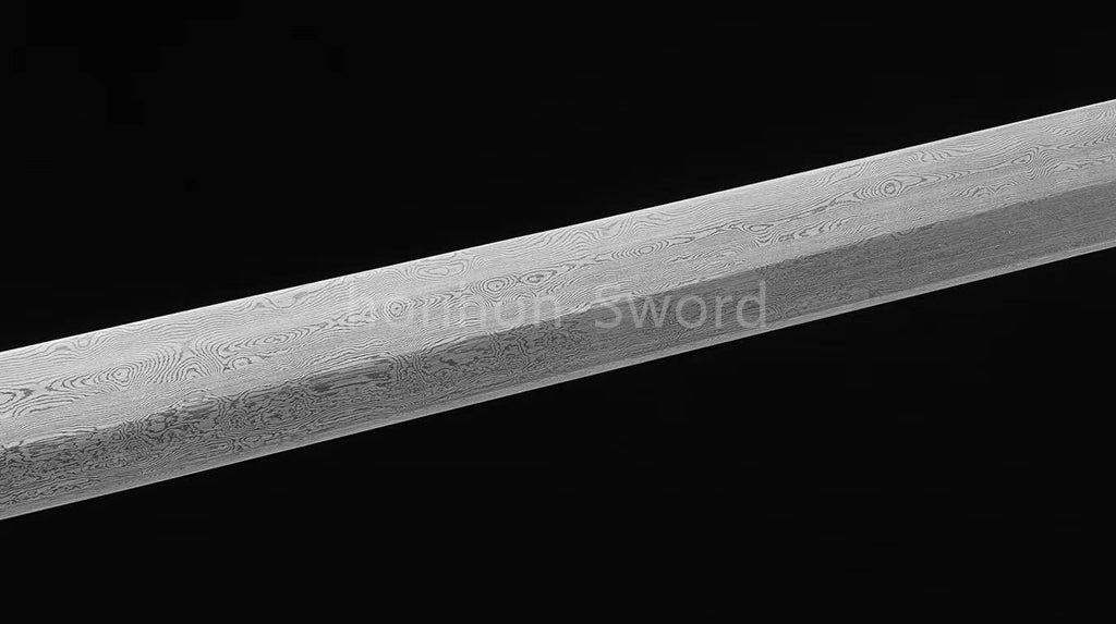 Damascus Folded Steel Tang Dynasty Dao 唐刀 Single-Handed Tang Dao Chinese Dao Sword Brass Fittings