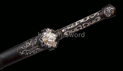 Épée de samouraï japonaise en acier plié noir, katana, lame tranchante faite à la main, noire 