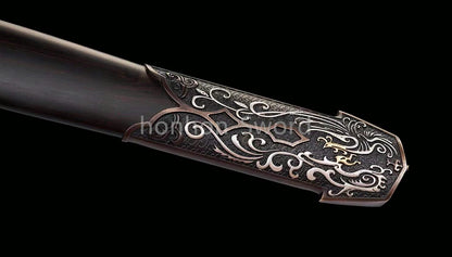 Épée de samouraï japonaise en acier plié noir, katana, lame tranchante faite à la main, noire 