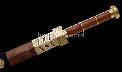 Japanisches Samurai-Schwert Katana aus schwarzem gefaltetem Stahl, Full Tang, handgefertigt, scharfe Klinge, schwarz 