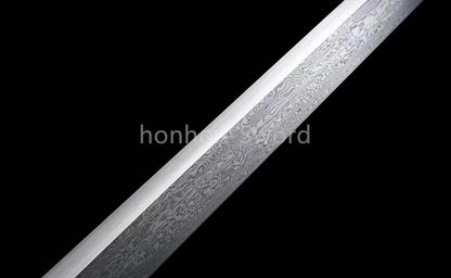 Épée de samouraï japonaise en acier plié noir, katana, lame tranchante faite à la main, noire 