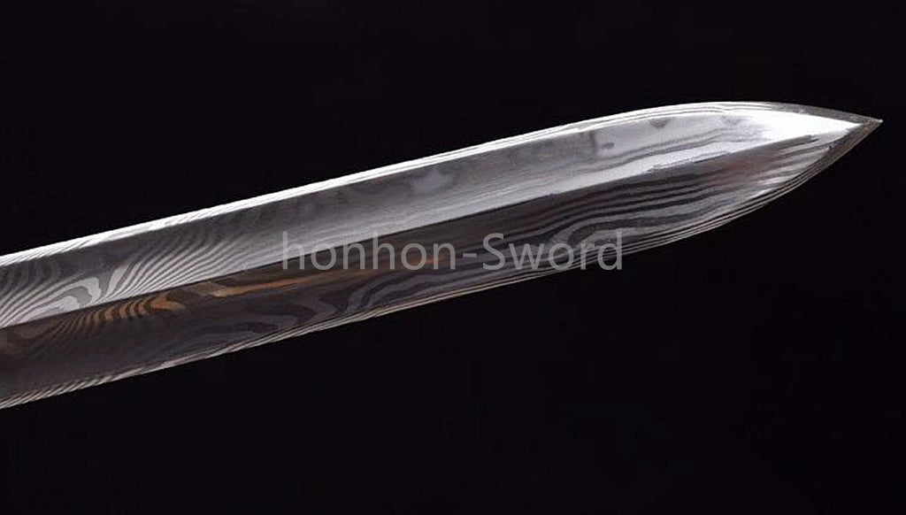 28inch Folded Steel Chinese Han Dynasty Jian 汉剑 Double Edge Chinese Jian Sword Brass Tsuba