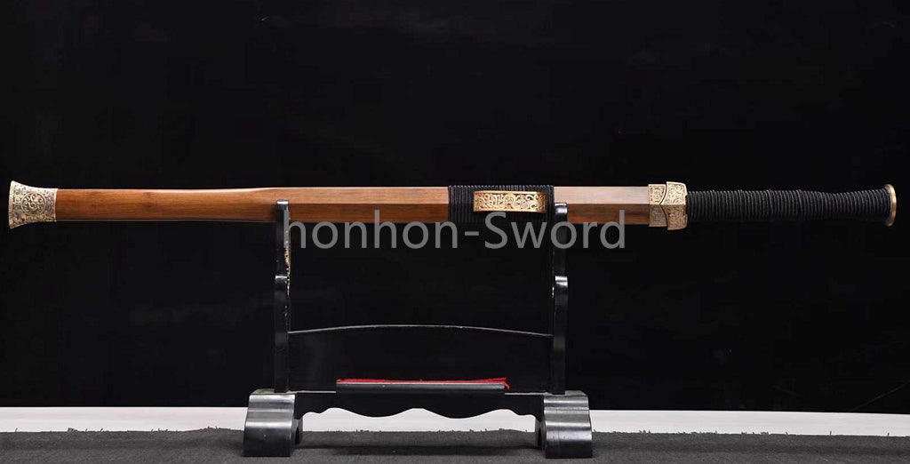 28inch Folded Steel Chinese Han Dynasty Jian 汉剑 Double Edge Chinese Jian Sword Brass Tsuba