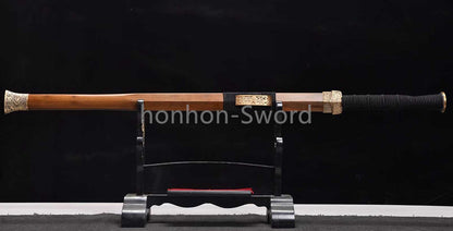 28inch Folded Steel Chinese Han Dynasty Jian 汉剑 Double Edge Chinese Jian Sword Brass Tsuba