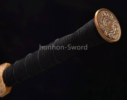 28inch Folded Steel Chinese Han Dynasty Jian 汉剑 Double Edge Chinese Jian Sword Brass Tsuba