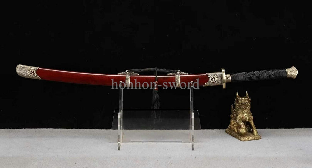 Folded Steel Twisted Pattern Chinese Dao 绣春刀 Real Sword Brass Sharp for Display.