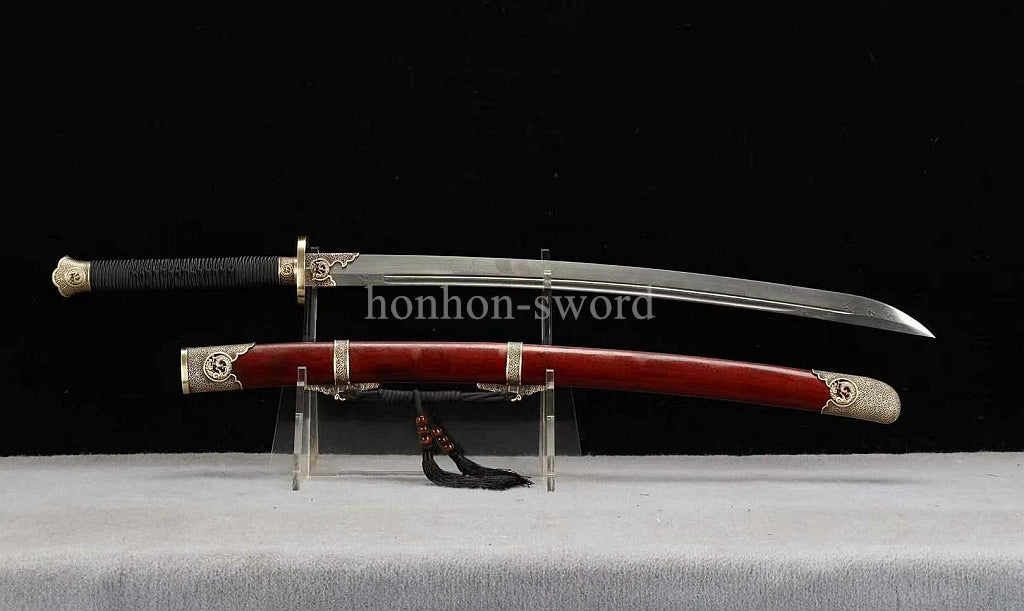 Folded Steel Twisted Pattern Chinese Dao 绣春刀 Real Sword Brass Sharp for Display.